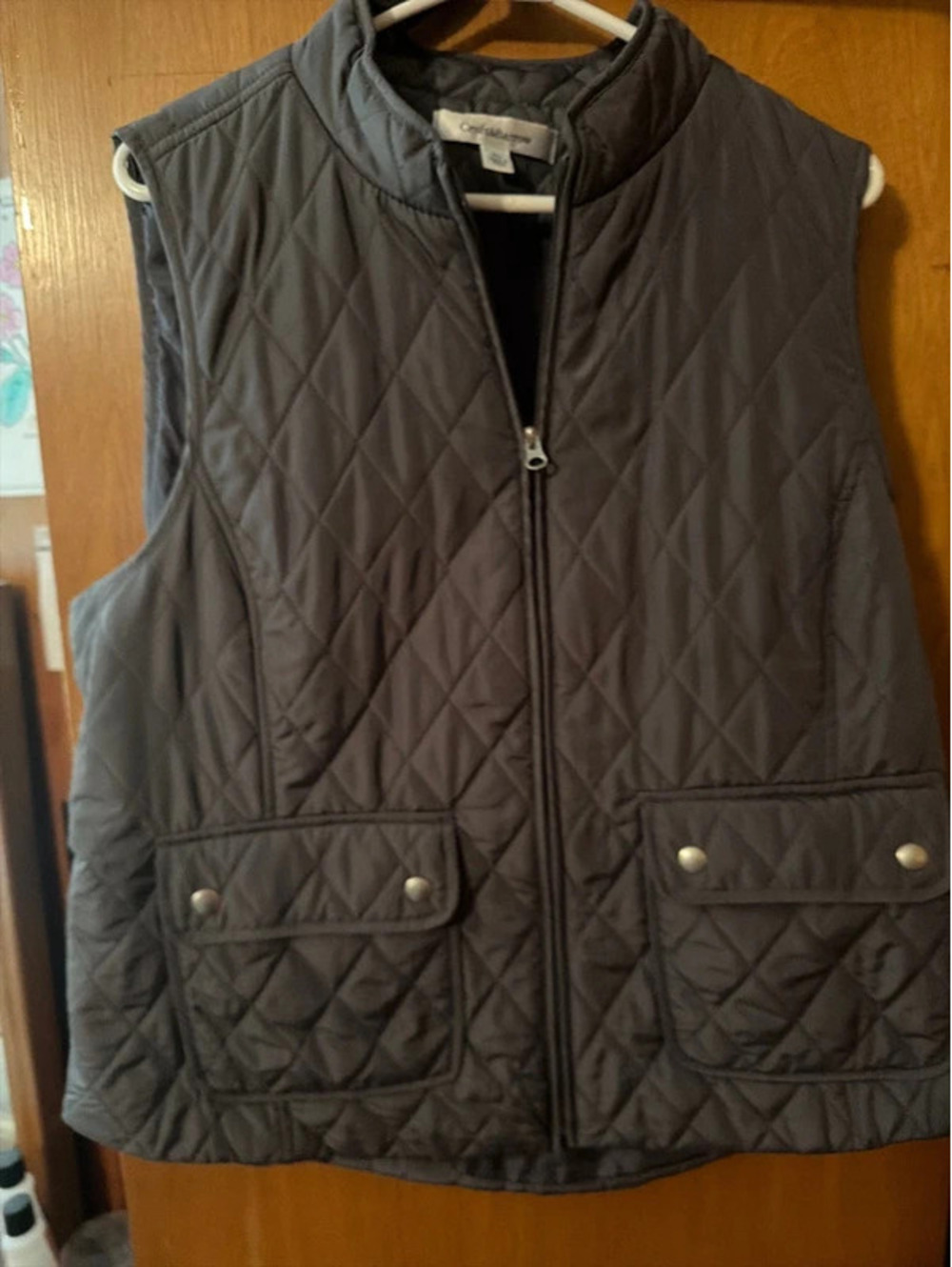 Croft & Barrow Women’s XL Black Quilted Full-Zip Vest